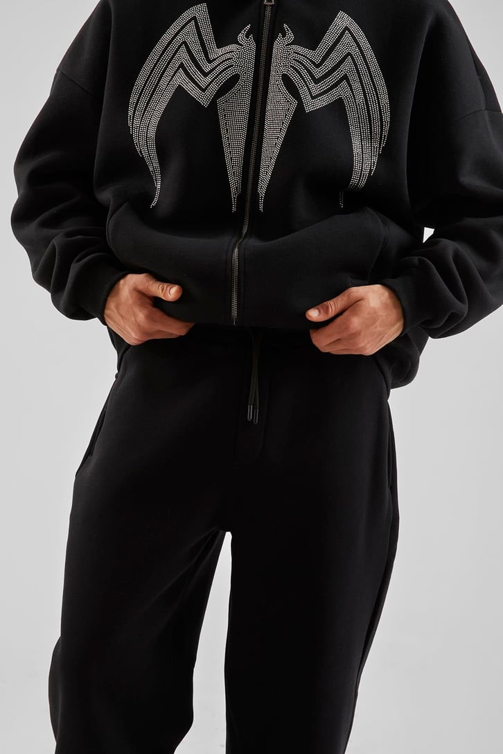 Arka Cepli Basic Siyah Jogger Eşofman Altı