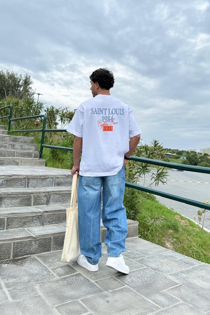 Arka Kemer Detaylı Baggy Jean
