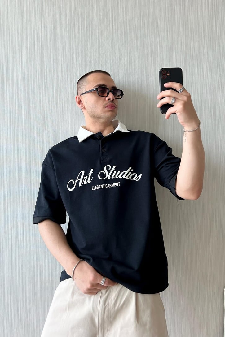 Art Studio Polo Yaka Oversize Tişört