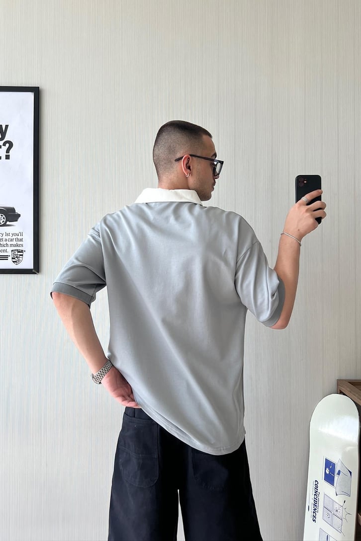 Art Studio Polo Yaka Oversize Tişört