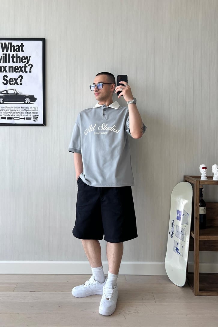 Art Studio Polo Yaka Oversize Tişört