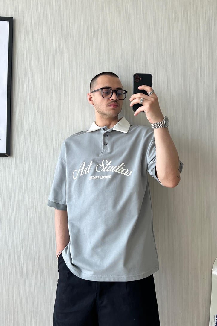 Art Studio Polo Yaka Oversize Tişört