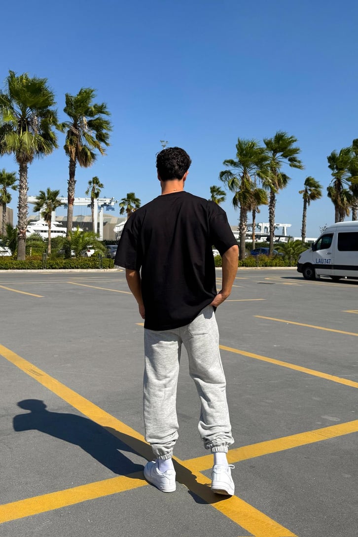 Astros Baskılı Siyah Oversize Tişört