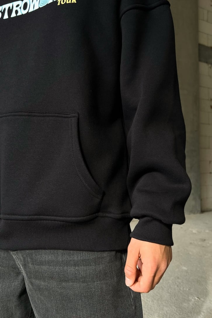 Astroworld Tour Siyah Oversize Sweatshirt
