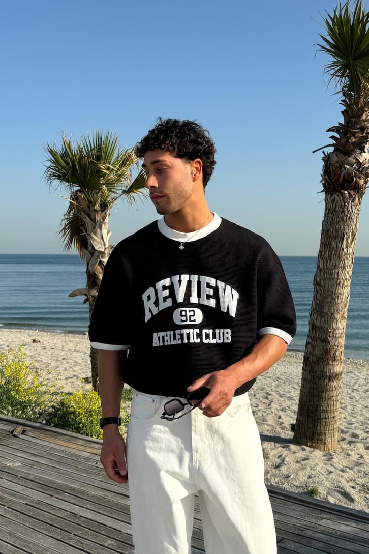 Athletic Club 92 Baskılı Oversize Tişört
