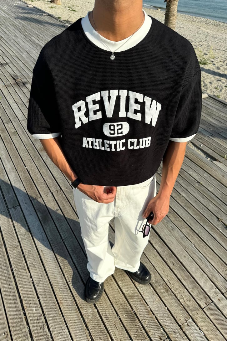 Athletic Club 92 Baskılı Oversize Tişört