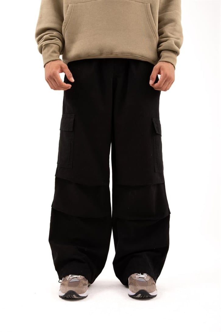 Ayarlanabilir Paça Kargo Cepli Mavi Baggy Jean