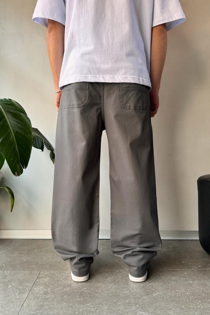 Baggy Fit Antrasit Gabardin Pantolon