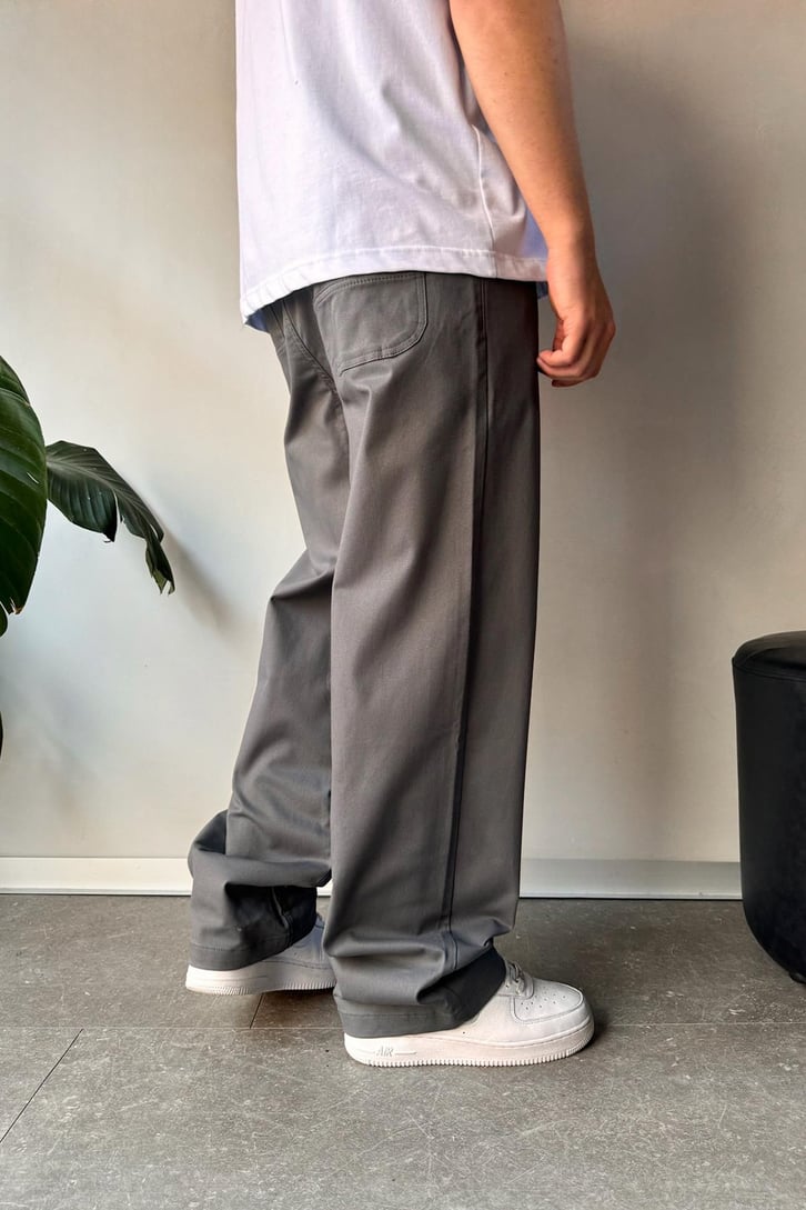 Baggy Fit Antrasit Gabardin Pantolon