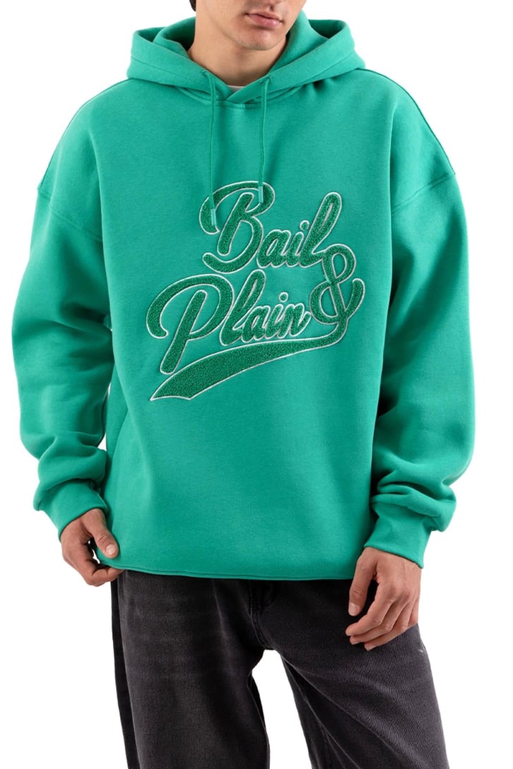 Bail & Plain Nakışlı Siyah Oversize Hoodie