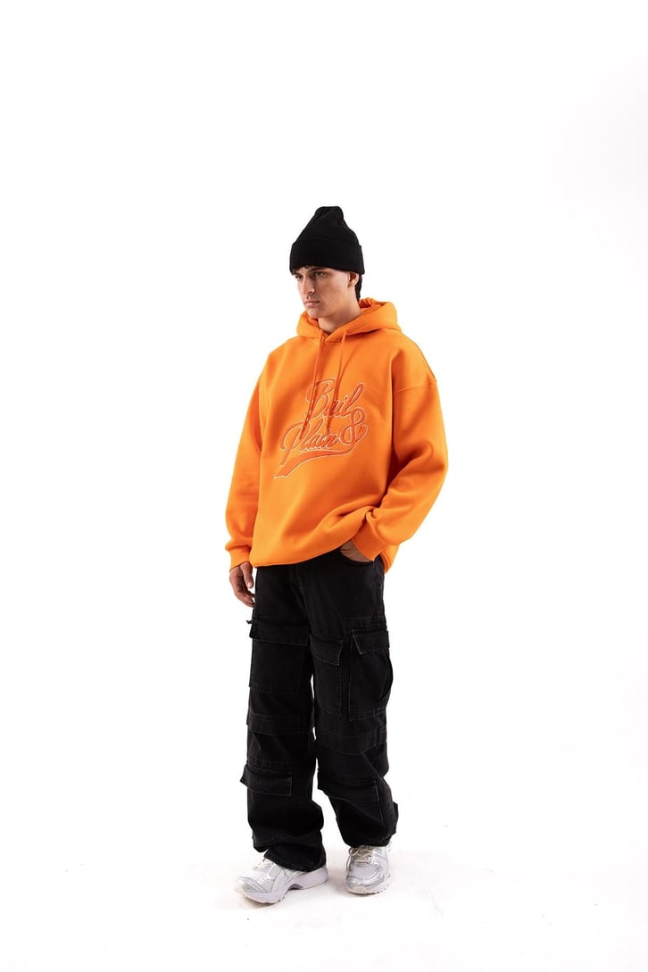 Bail & Plain Nakışlı Siyah Oversize Hoodie