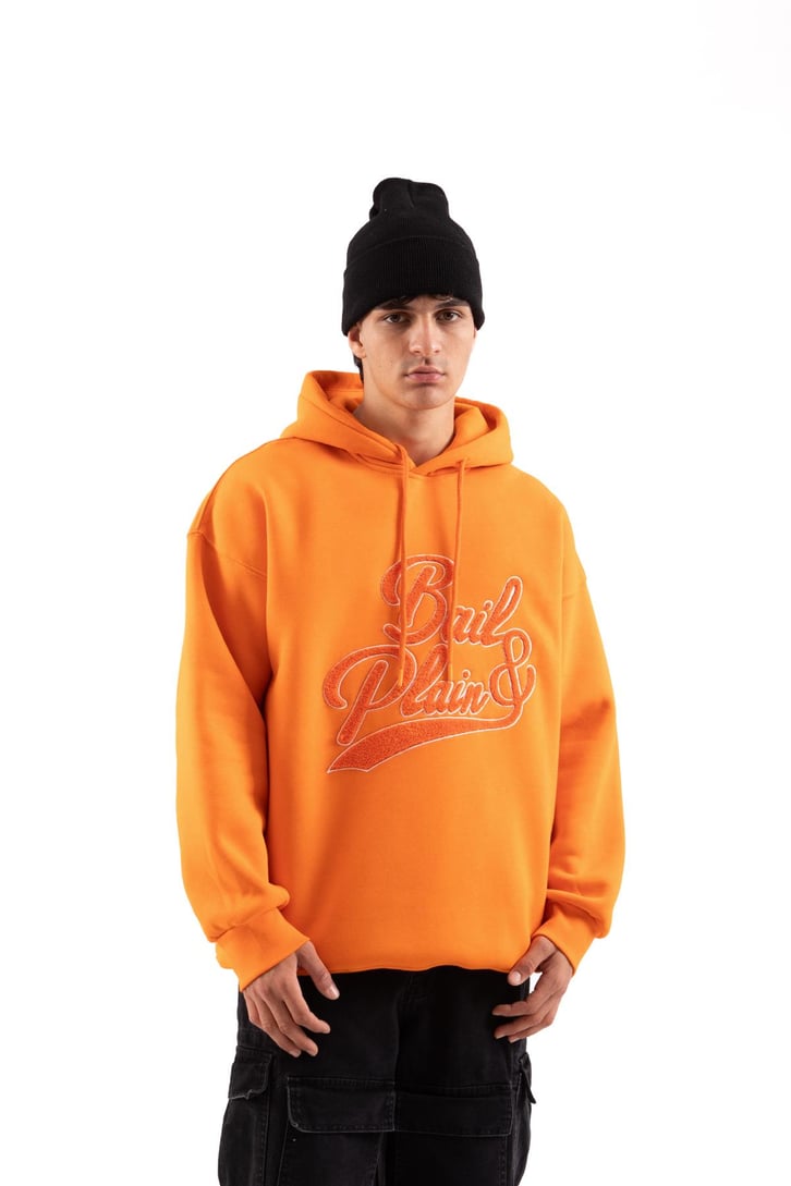 Bail & Plain Nakışlı Siyah Oversize Hoodie