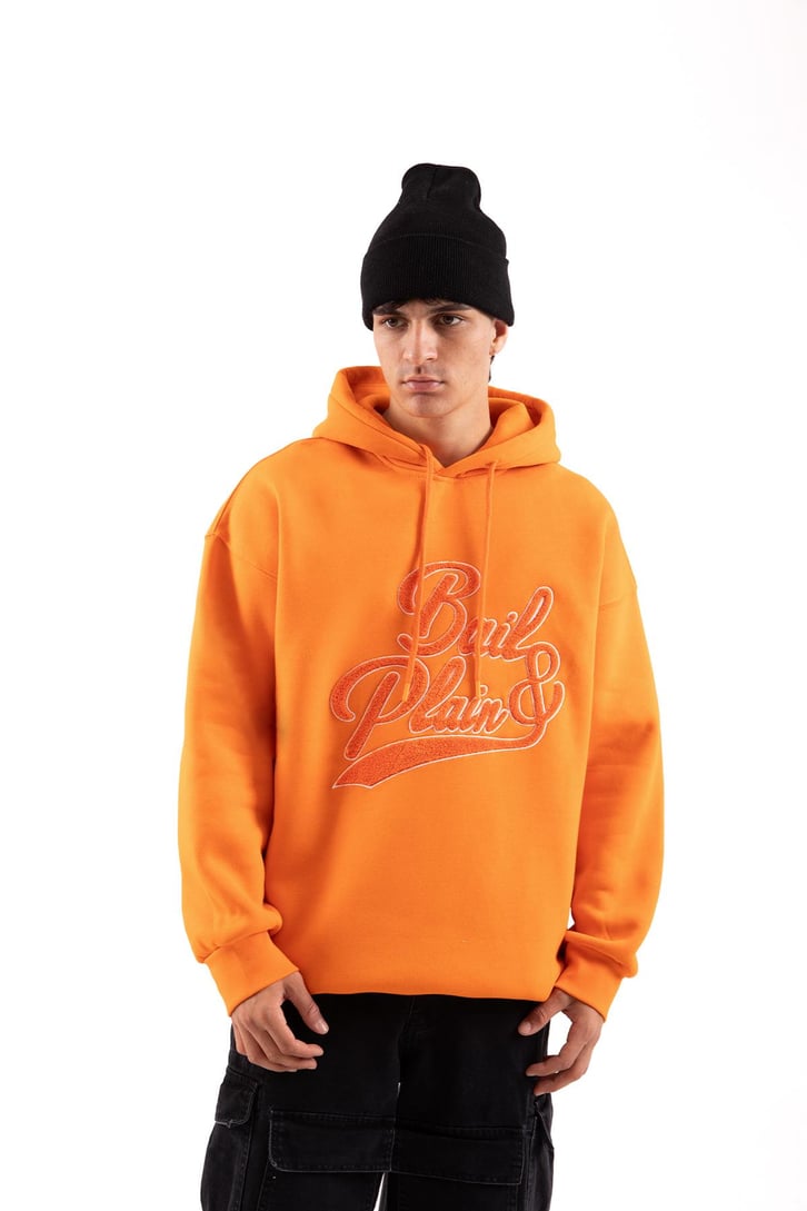 Bail & Plain Nakışlı Siyah Oversize Hoodie