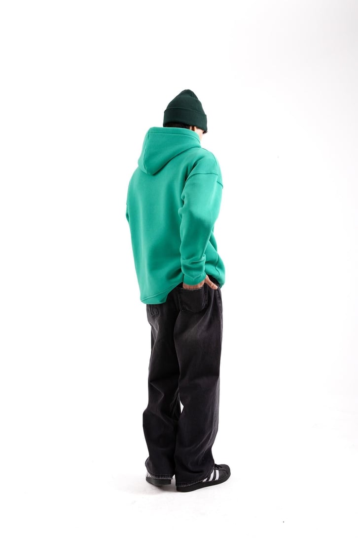 Bail & Plain Nakışlı Siyah Oversize Hoodie
