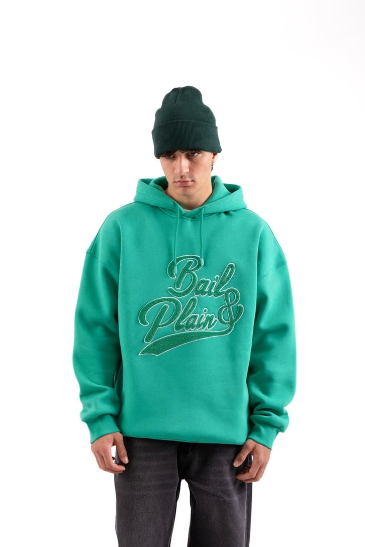 Bail & Plain Nakışlı Siyah Oversize Hoodie