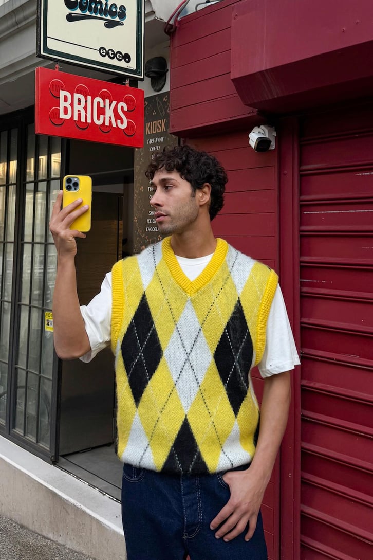Baklava Desen Triko Süveter
