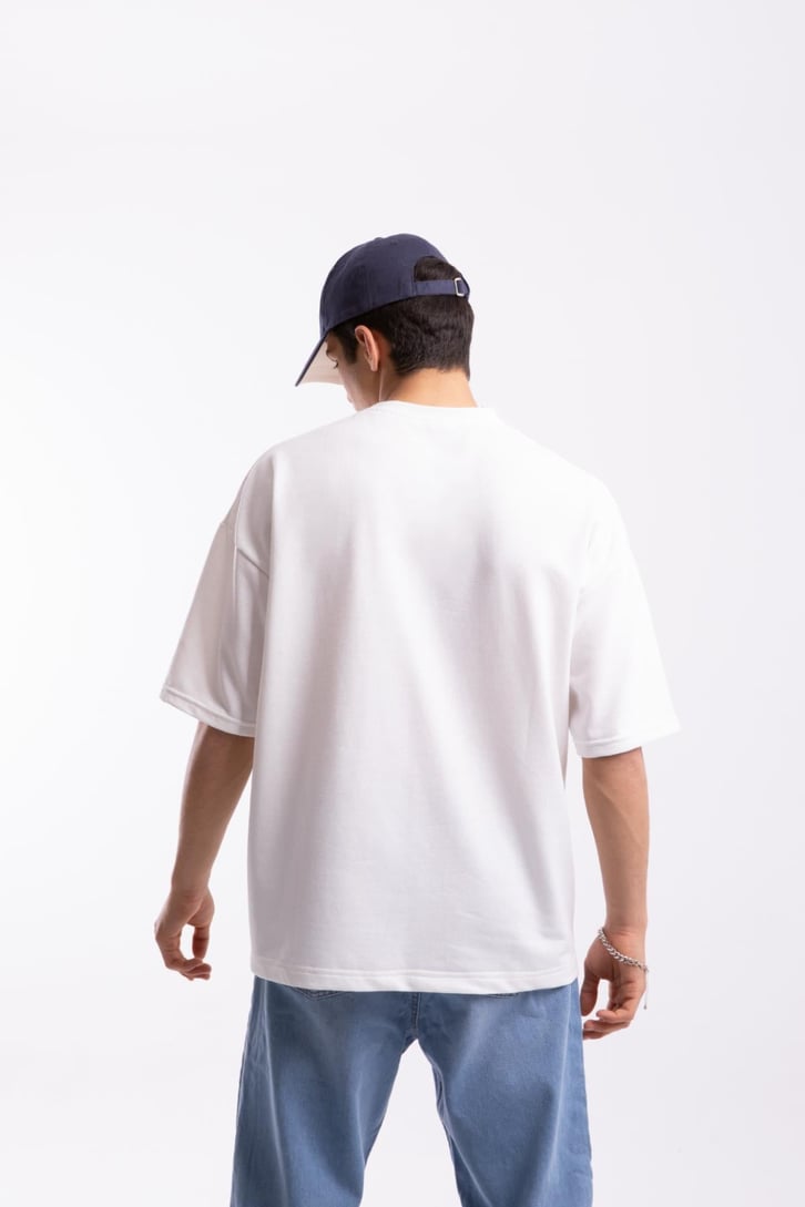 Bandana Desen Cep Detaylı Oversize Tshirt