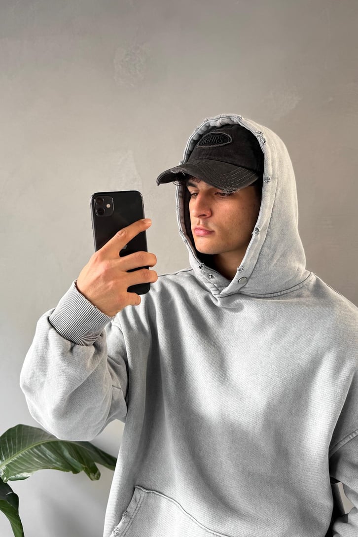 Basic Acid Wash Oversize Hoodie