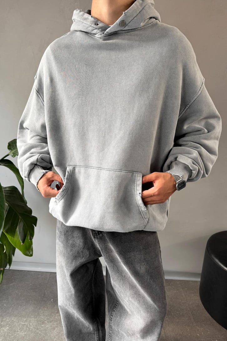 Basic Acid Wash Oversize Hoodie