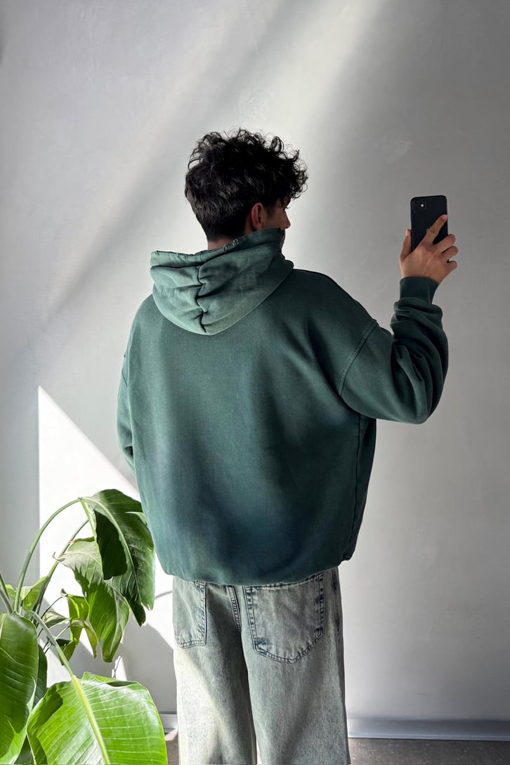 Basic Acid Wash Oversize Hoodie