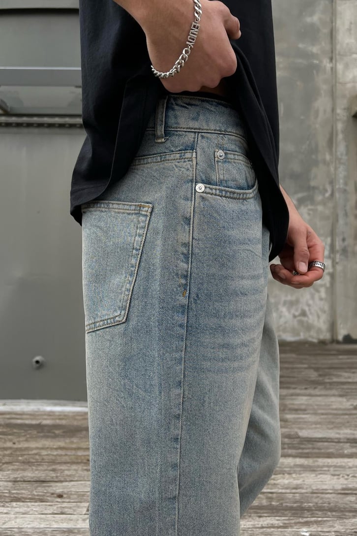 Basic Açık Mavi Mom Fit Jean