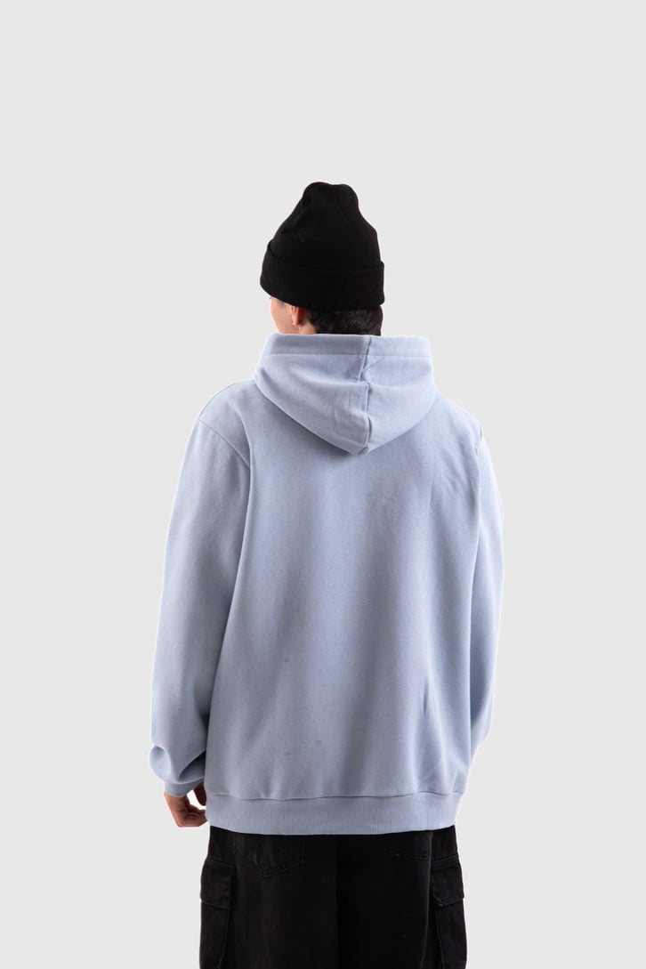 Basic Açık Mavi Oversize Hoodie