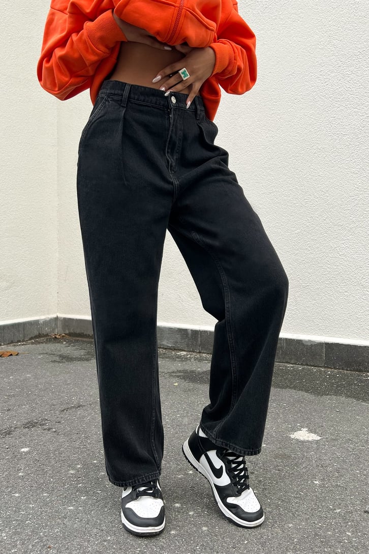 Basic Antrasit Baggy Jean
