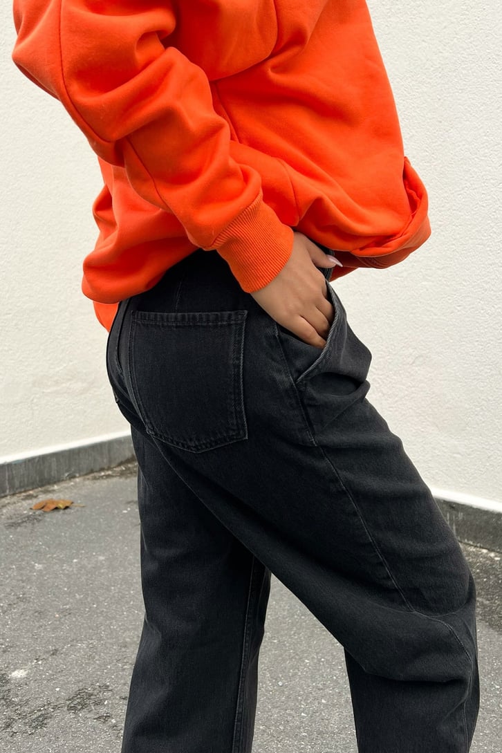 Basic Antrasit Baggy Jean