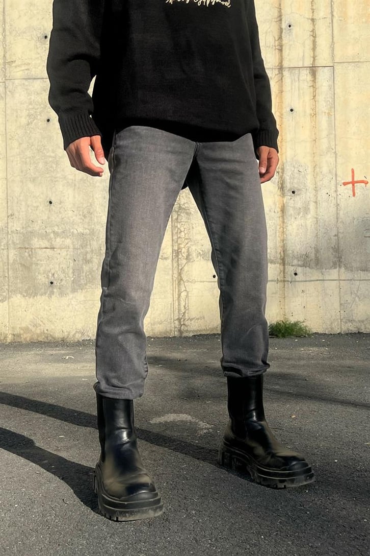 Basic Antrasit Gri Fit Jean