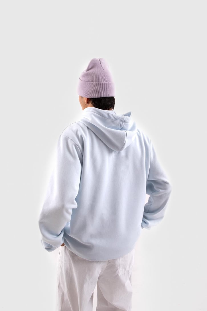 Basic Bebek Mavisi Oversize Hoodie