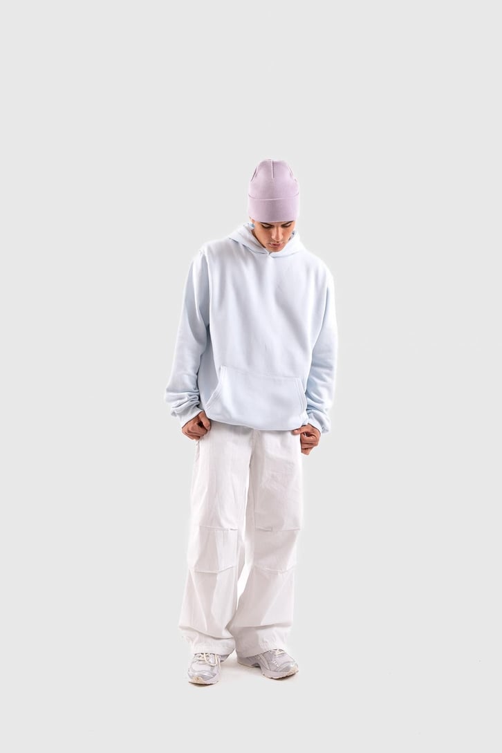 Basic Bebek Mavisi Oversize Hoodie
