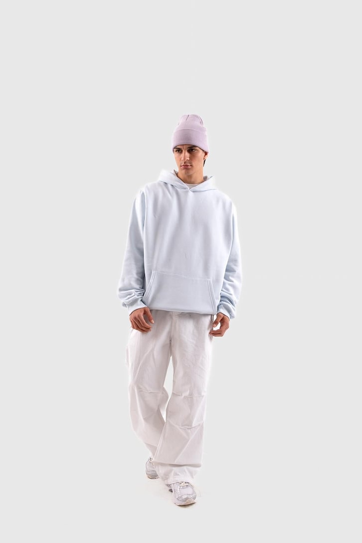 Basic Bebek Mavisi Oversize Hoodie