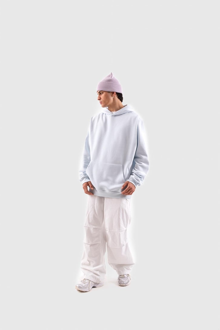 Basic Bebek Mavisi Oversize Hoodie