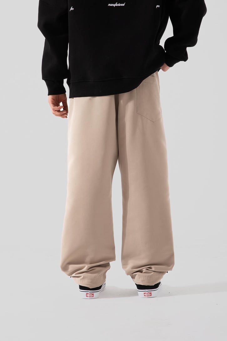 Basic Bej Ayarlanabilir Paça Pantolon