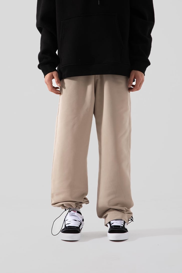 Basic Bej Ayarlanabilir Paça Pantolon