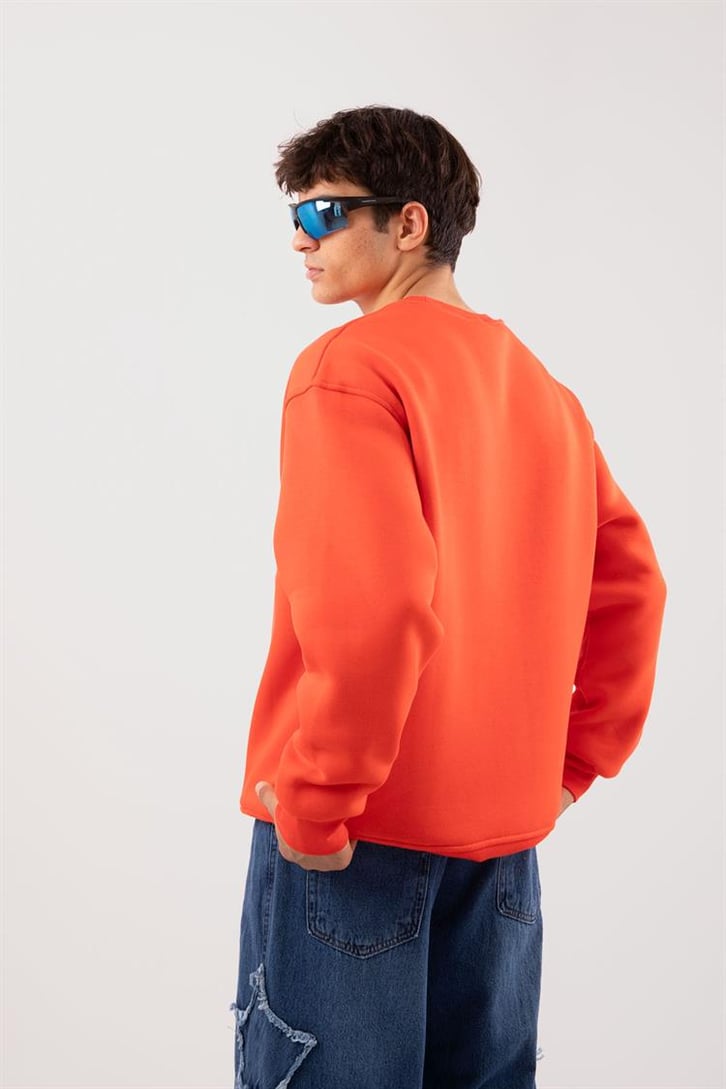 Basic Bej Oversize Sweatshirt
