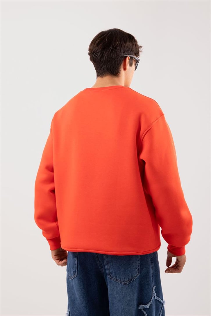 Basic Bej Oversize Sweatshirt