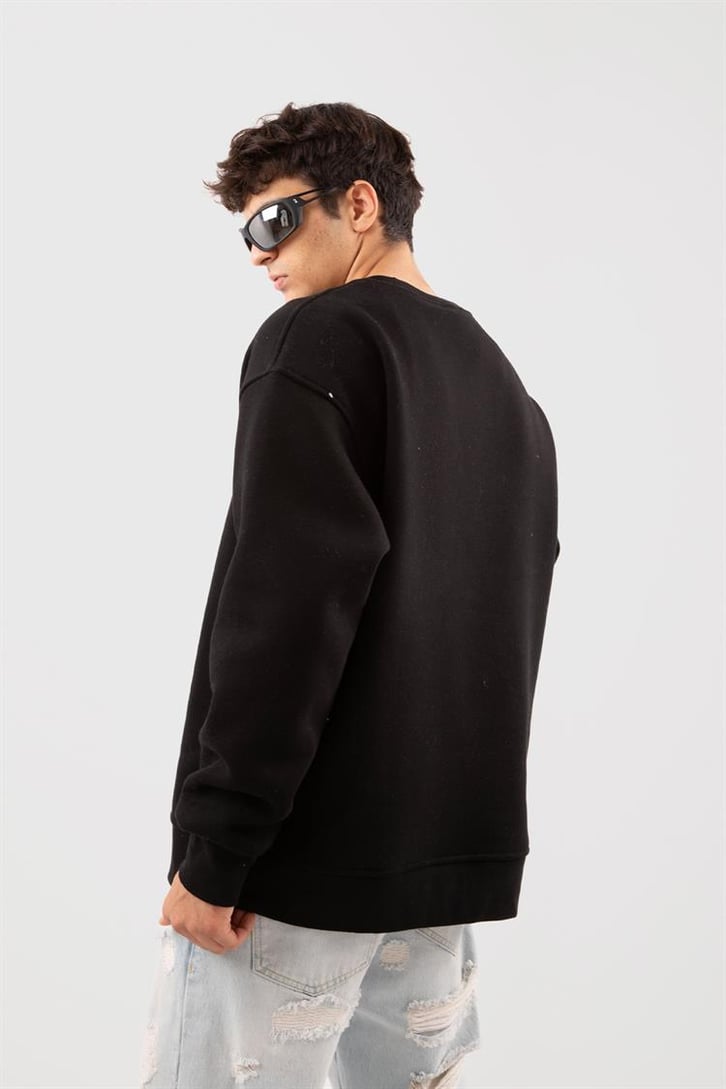 Basic Bej Oversize Sweatshirt