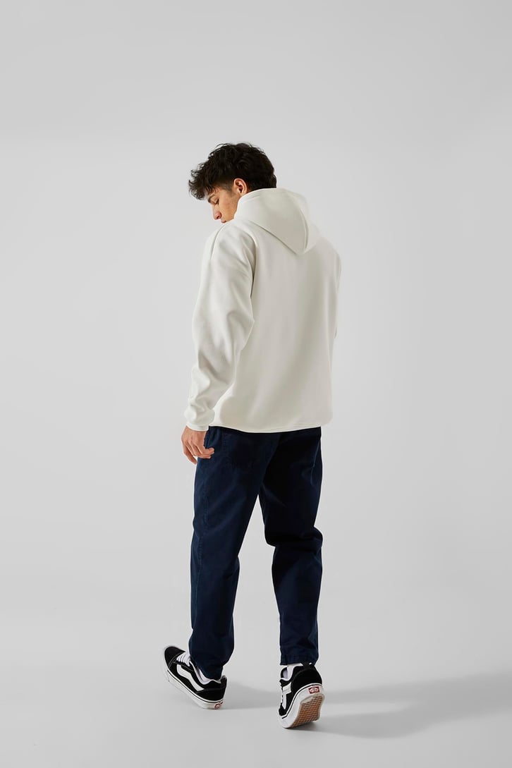 Basic Beyaz Oversize Hoodie