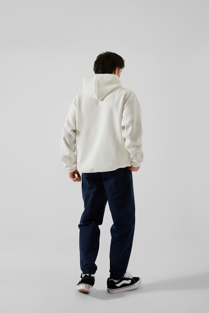 Basic Beyaz Oversize Hoodie