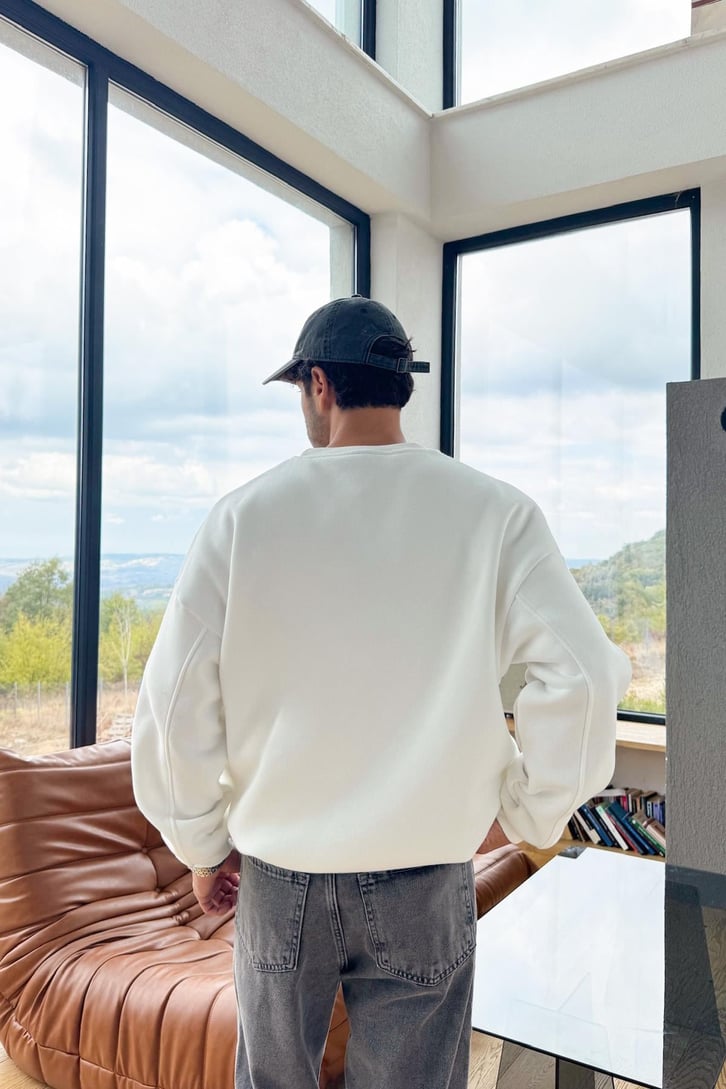 Basic Bisiklet Yaka Sweatshirt
