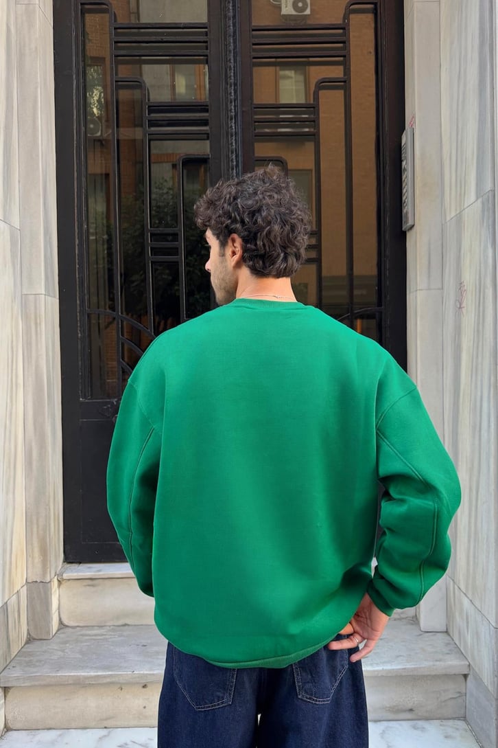 Basic Bisiklet Yaka Sweatshirt