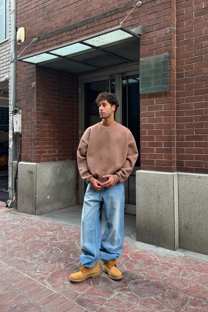 Basic Bisiklet Yaka Sweatshirt