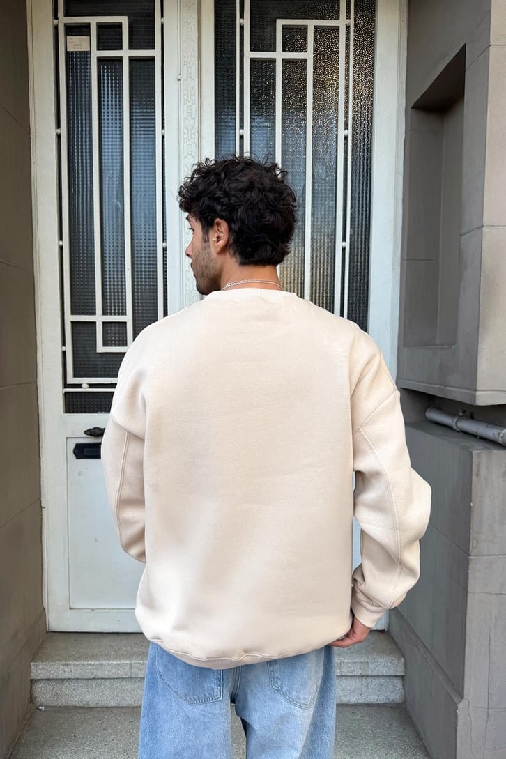 Basic Bisiklet Yaka Sweatshirt
