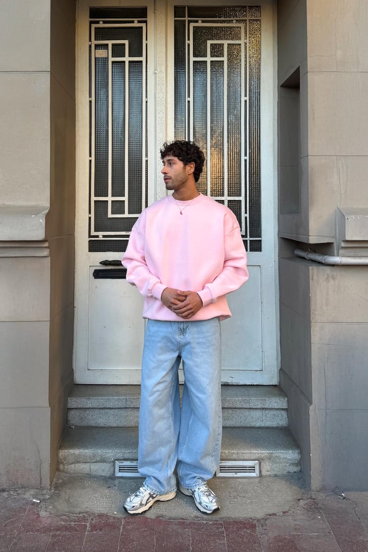 Basic Bisiklet Yaka Sweatshirt