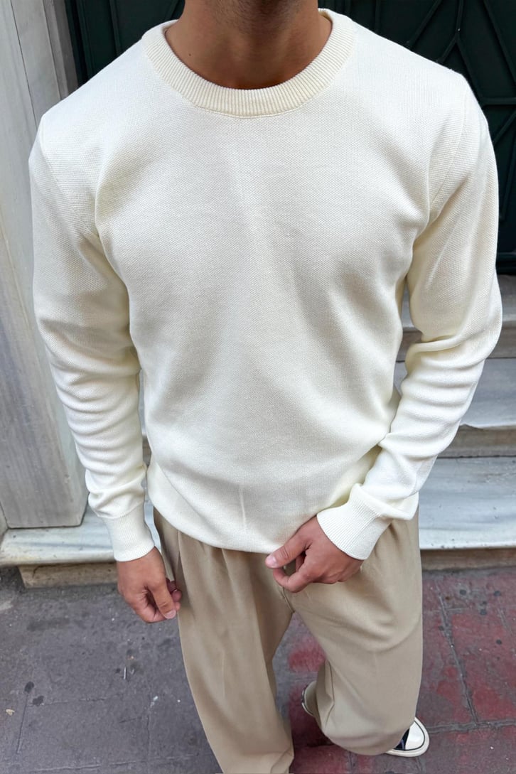 Basic Bisiklet Yaka Triko Kazak