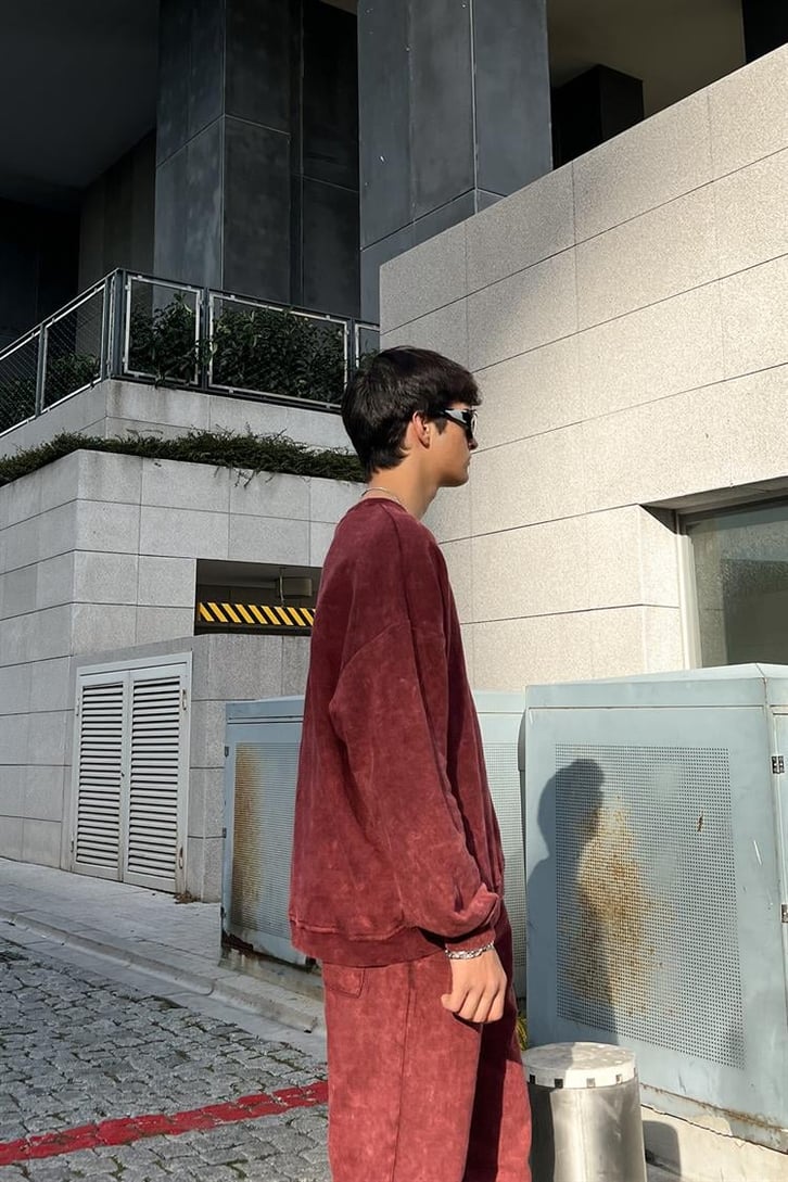 Basic Bordo Outfit Eşofman Takımı