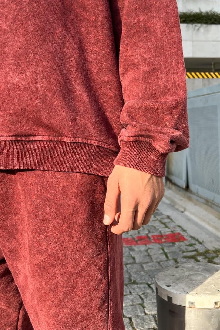 Basic Bordo Outfit Eşofman Takımı