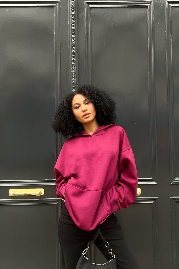 Basic Bordo Oversize Hoodie