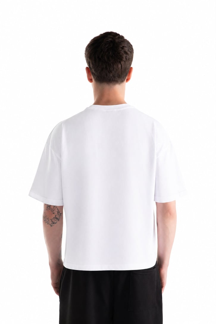Basic Boxy Fit Beyaz Tişört